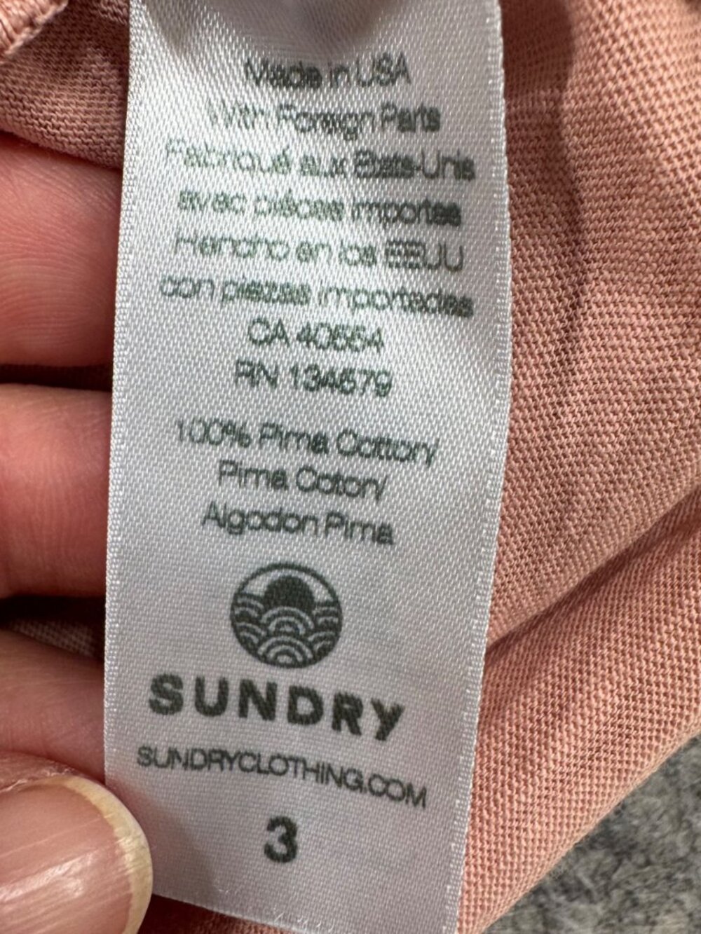 Sundry Womens Graphic T Shirt More Amour Sz 3 Short Sleeve Peach Pima Cotton - Picture 6 of 10